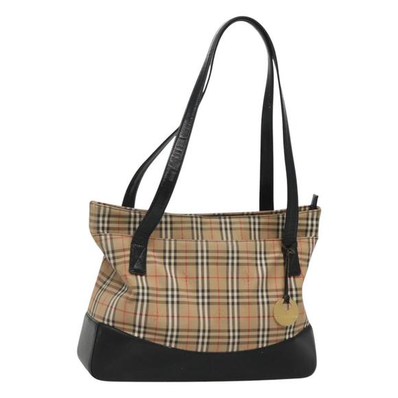 Burberry Plaid Tote Bag with Black Accents - Picture 1 of 16